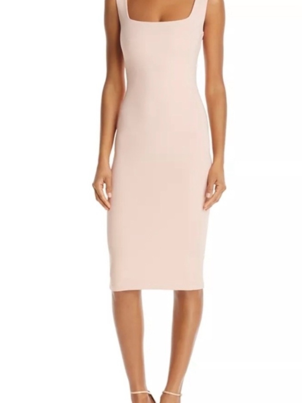 Nookie Blush Square-Neck Midi Bodycon Dress